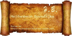 Helfenbein Bozsóka névjegykártya